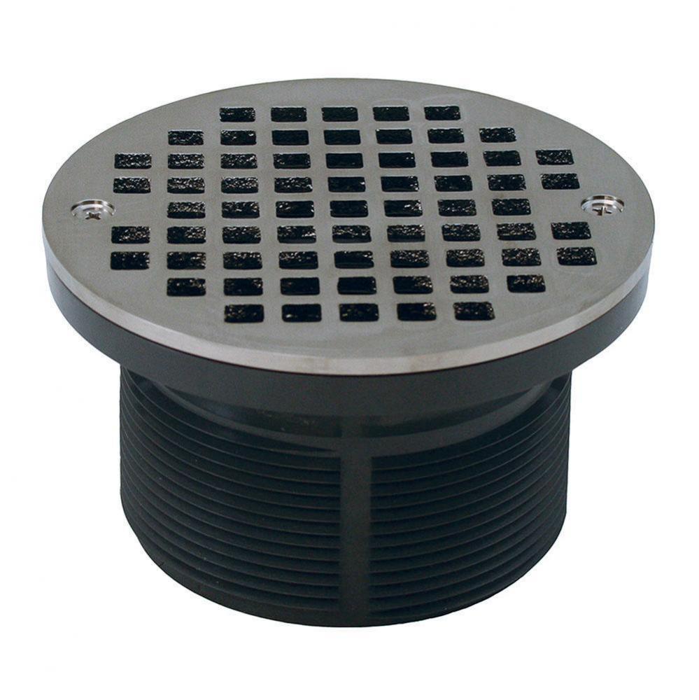 Brushed Nickel 3-1/2'' PVC Spud with 5'' Round Strainer