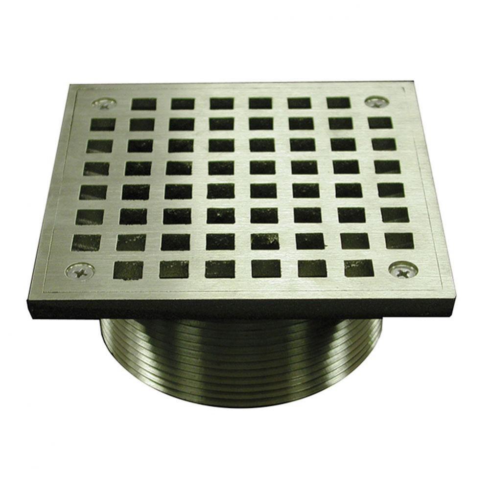 3-1/2'' IPS Metal Spud with 5'' Nickel Bronze Square Strainer