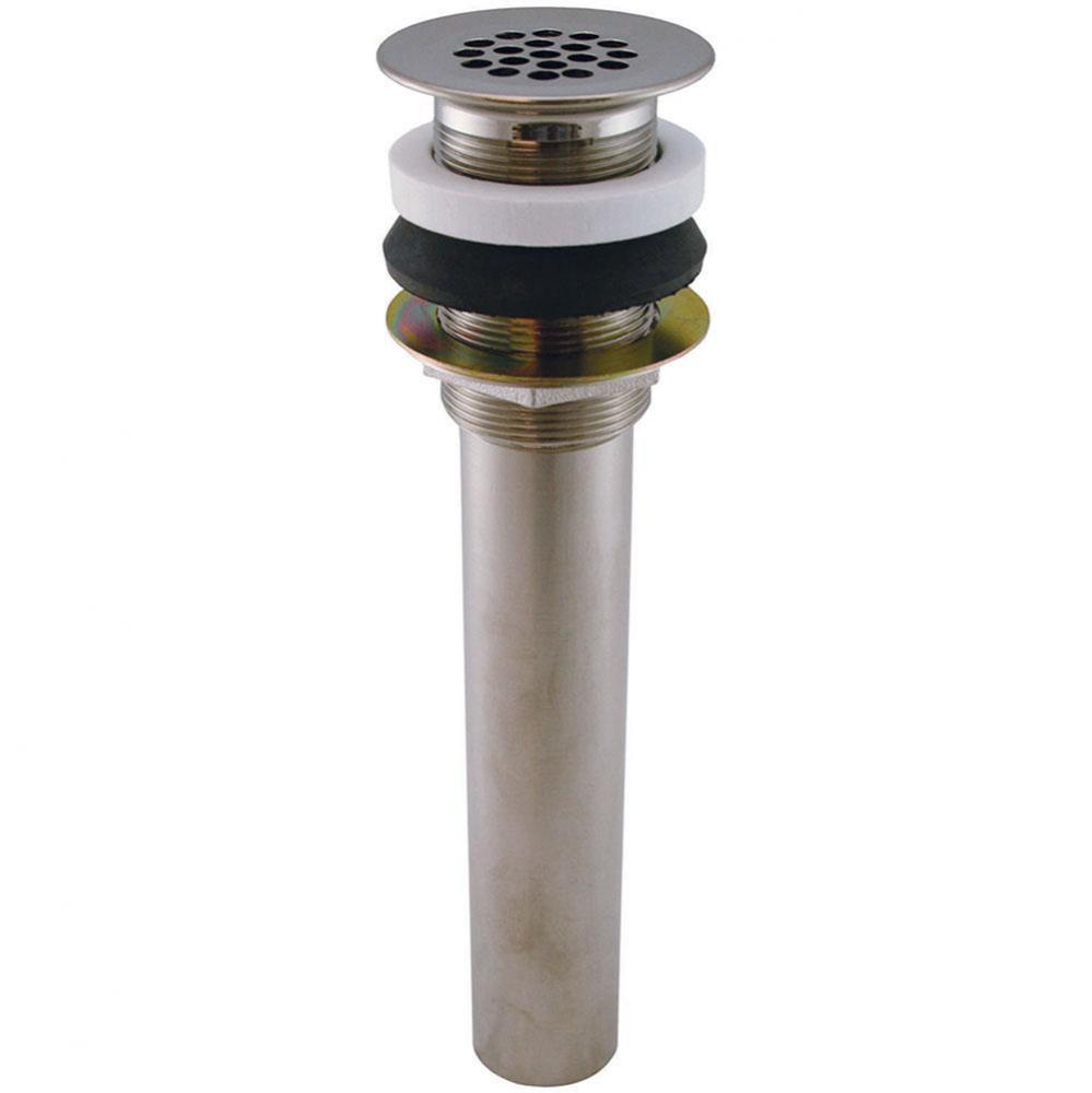 Brushed Nickel Lavatory Grid Drain without Overflow