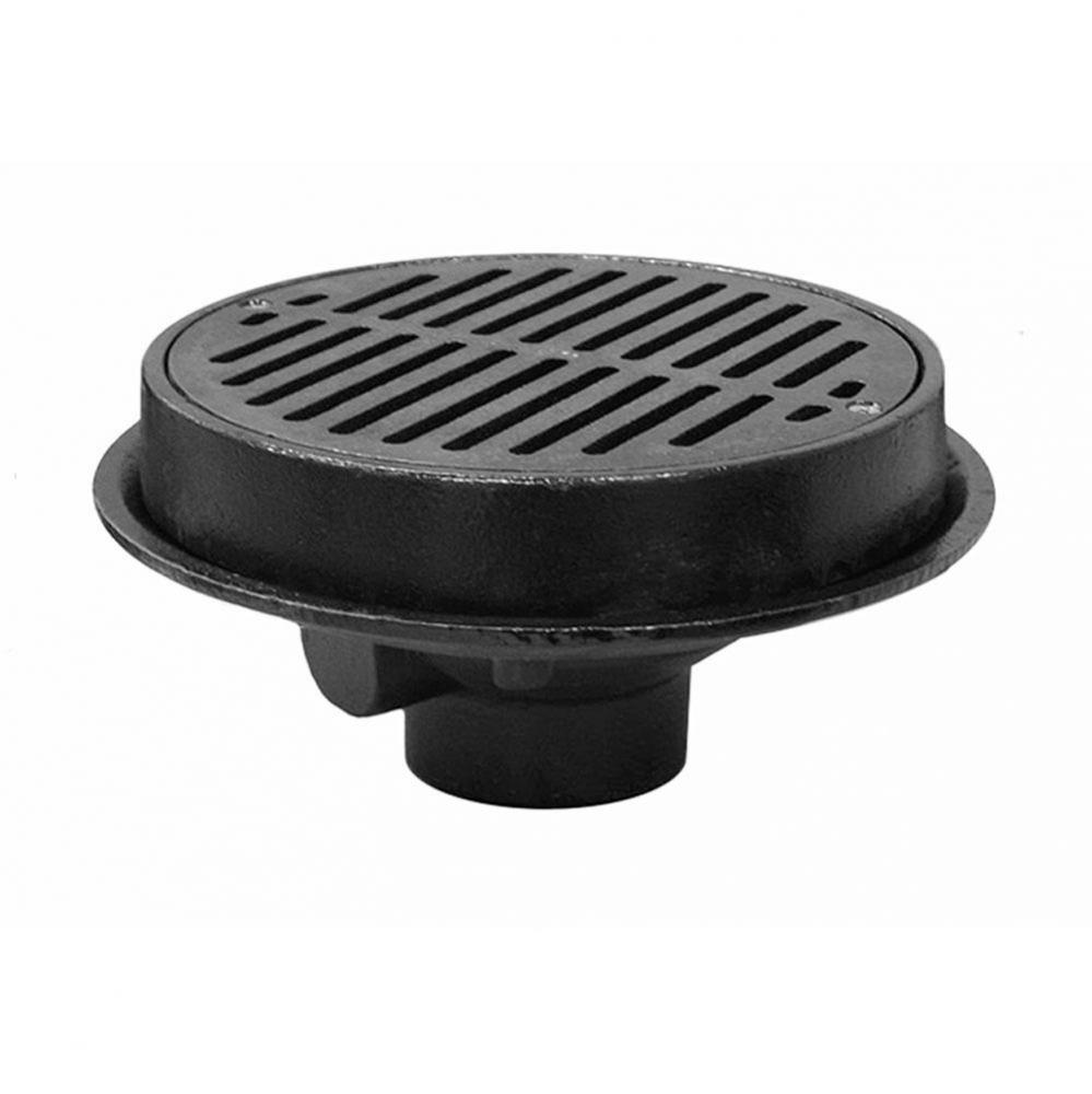 3'' No Hub Heavy Duty Cast Iron Floor Drain with 10-1/2'' Pan and 9'&apos