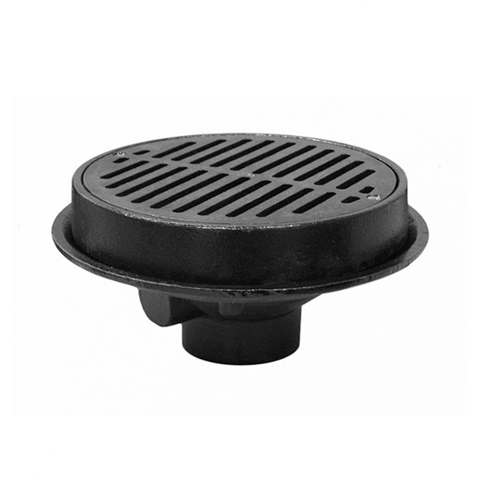 4'' No Hub Heavy Duty Cast Iron Floor Drain with 10-1/2'' Pan and 9'&apos