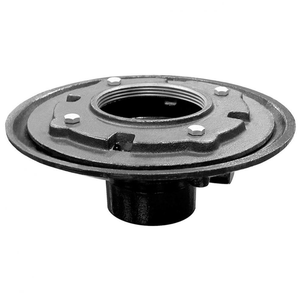 4'' No Hub Heavy Duty Drain Body with 10-1/2'' Pan - 3-1/2'' Height