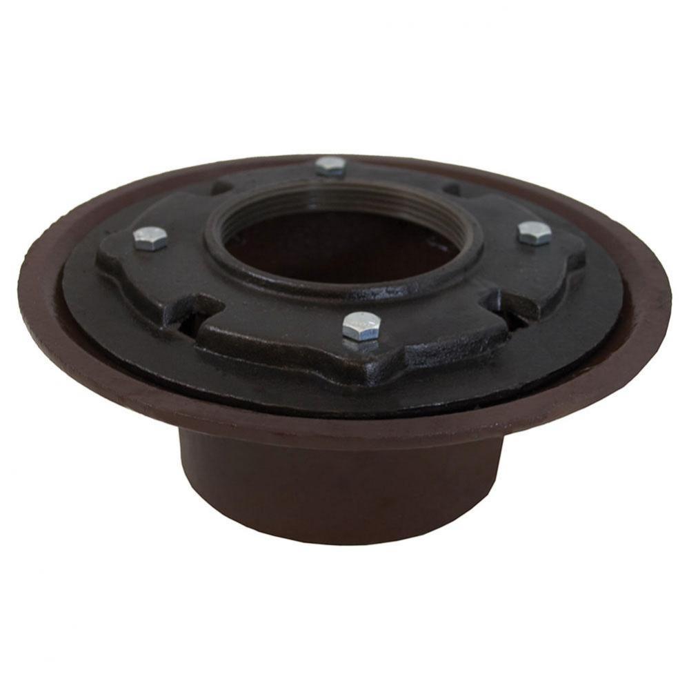 4'' Inside Caulk Heavy Duty Drain Body with 10-1/2'' Pan - 3-1/2'' H