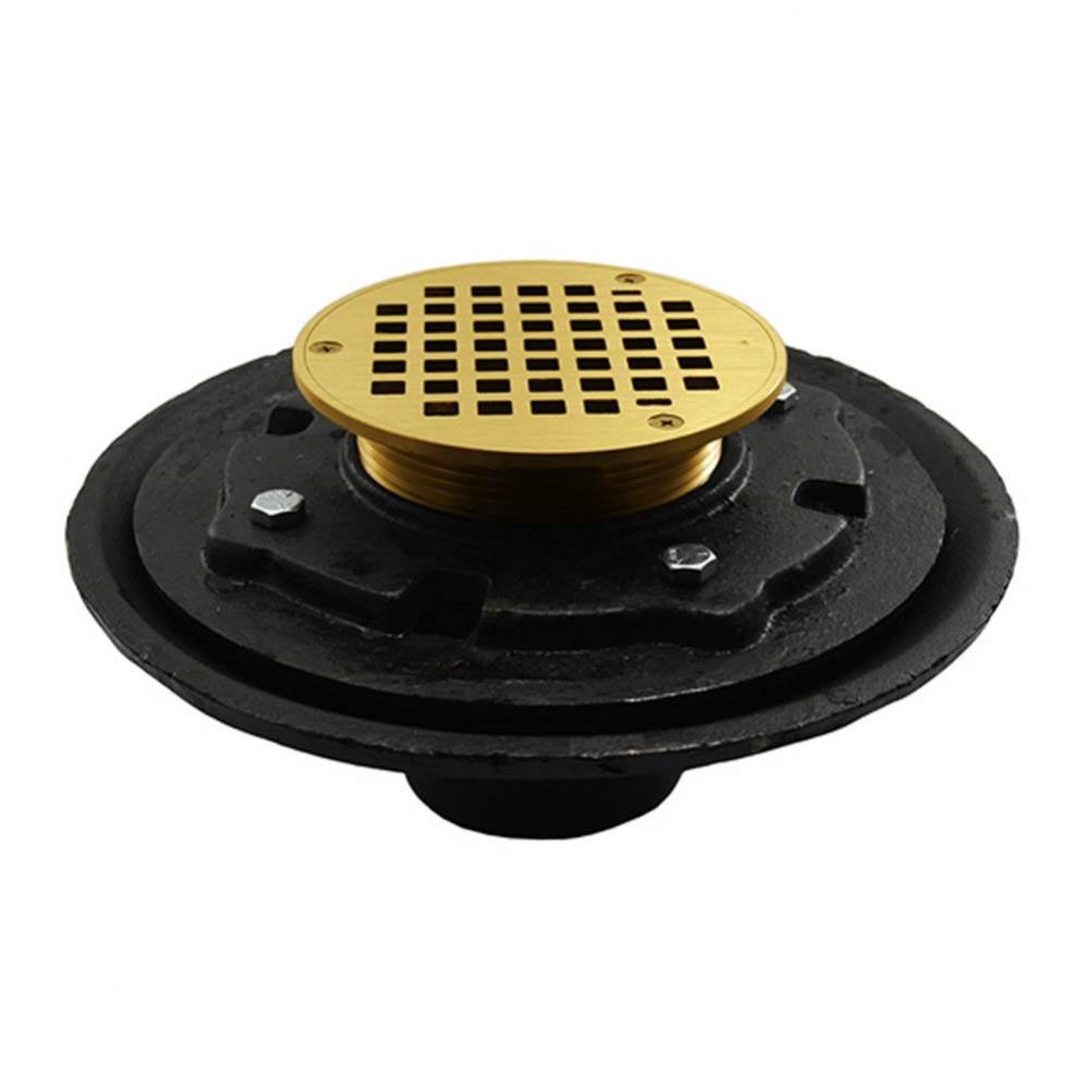 4'' Heavy Duty Inside Caulk Floor Drain/Shower Drain with 10'' Pan and 6'