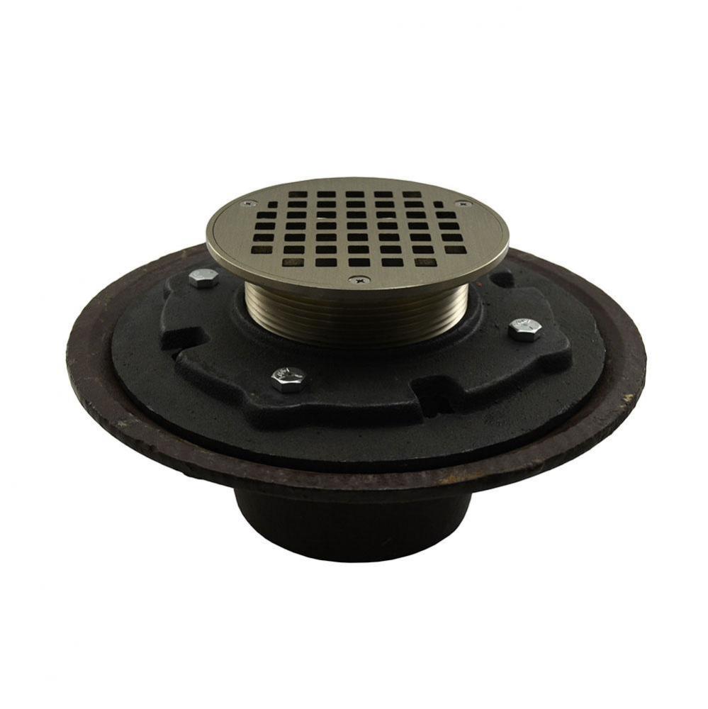3'' Heavy Duty Inside Caulk Floor Drain/Shower Drain with 10'' Pan and 5'
