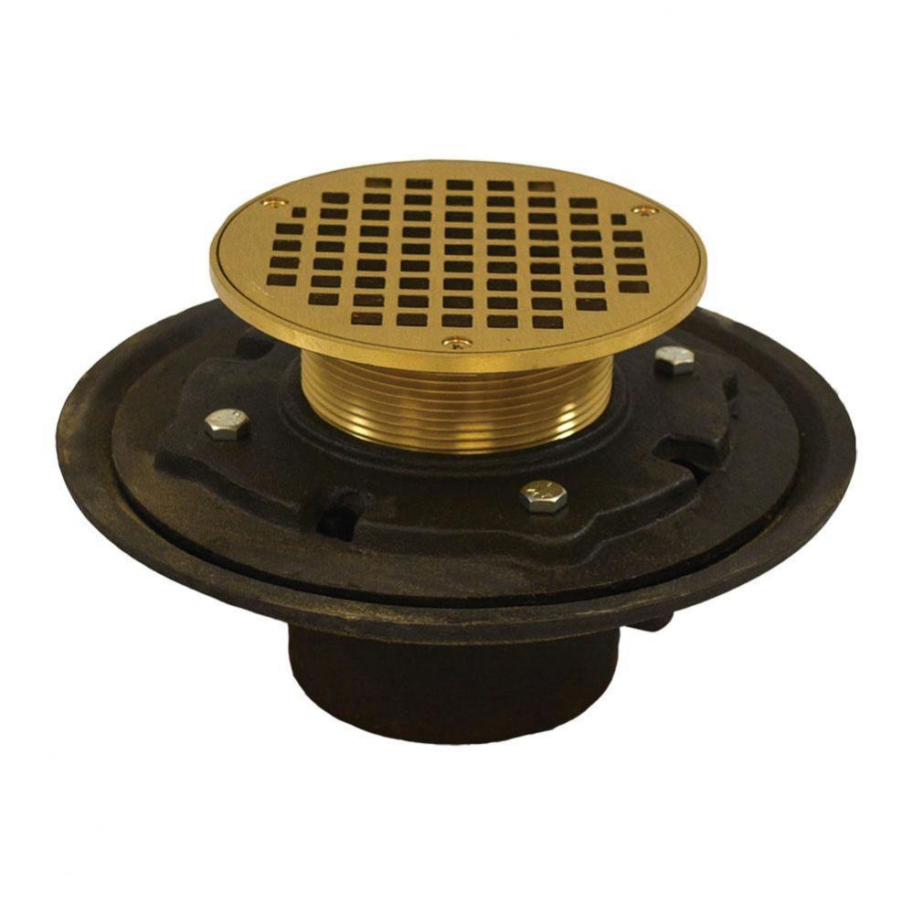 4'' Heavy Duty No Hub Floor Drain/Shower Drain with 10'' Pan and 6''