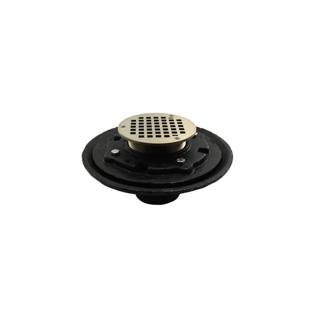 3'' Heavy Duty No Hub Floor Drain/Shower Drain with 10'' Pan and 5''