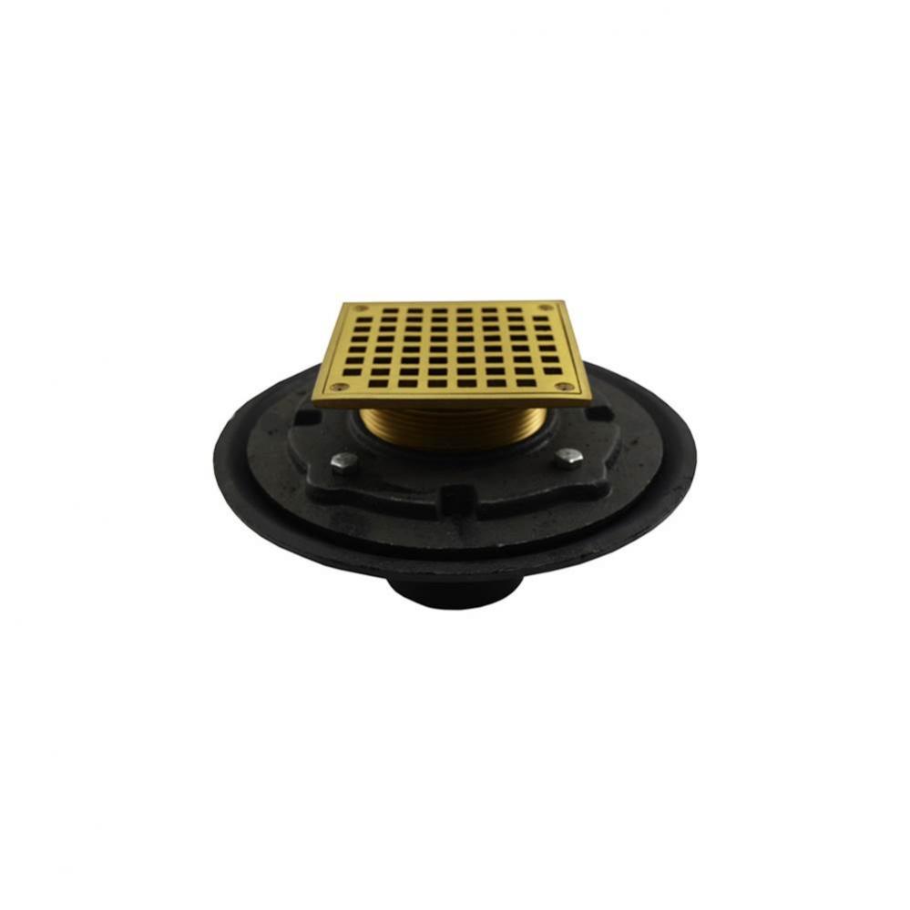 3'' Heavy Duty No Hub Floor Drain/Shower Drain with 10'' Pan and 5''