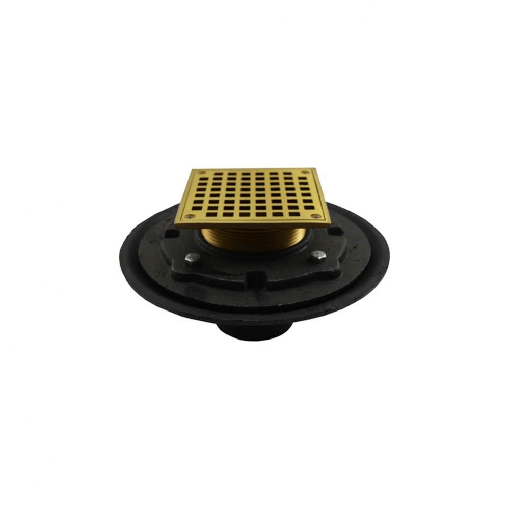 3'' Heavy Duty No Hub Floor Drain/Shower Drain with 10'' Pan and 6''