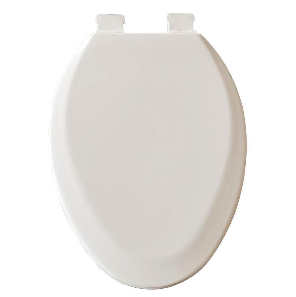 Premium Molded Wood Seat, White, Elongated Closed Front with Cover and Adjustable QuicKlean Hinge