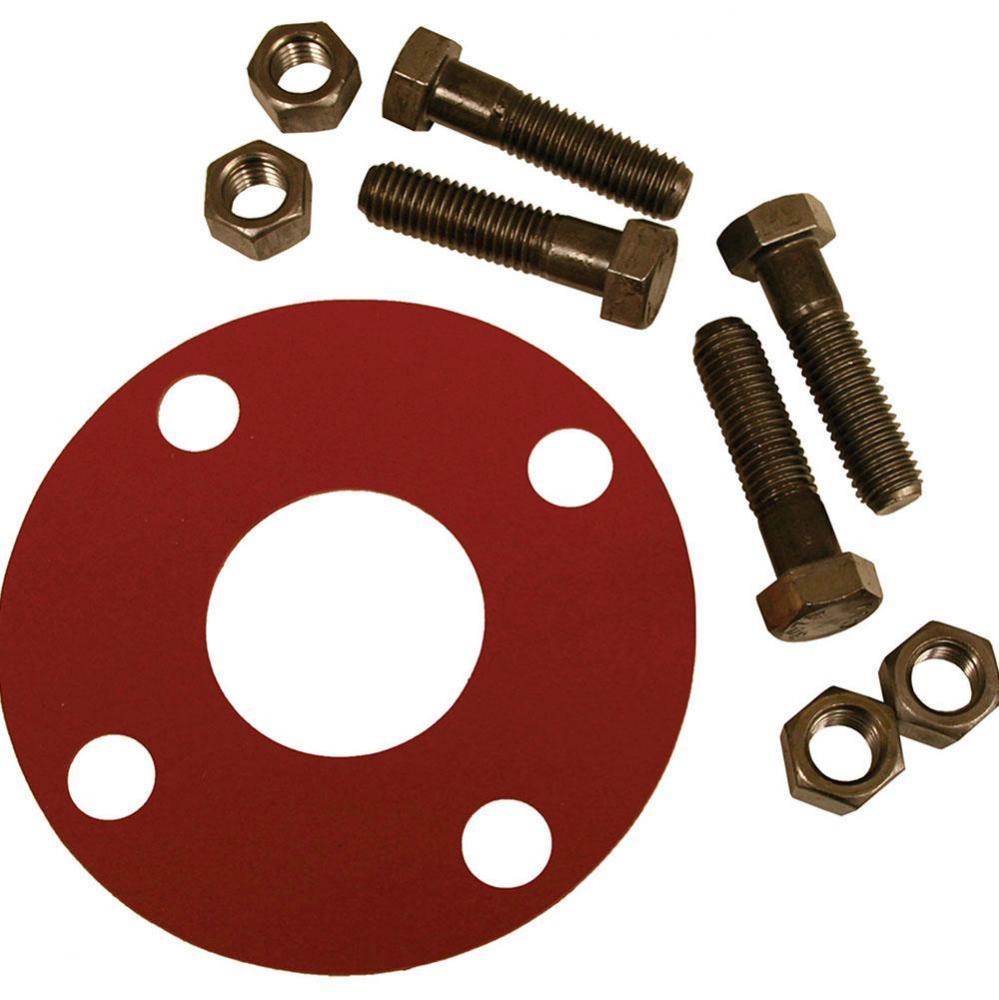 10'' Red Rubber Full Face Gasket Kit, 7/8'' x 3-3/4'' Bolt Size
