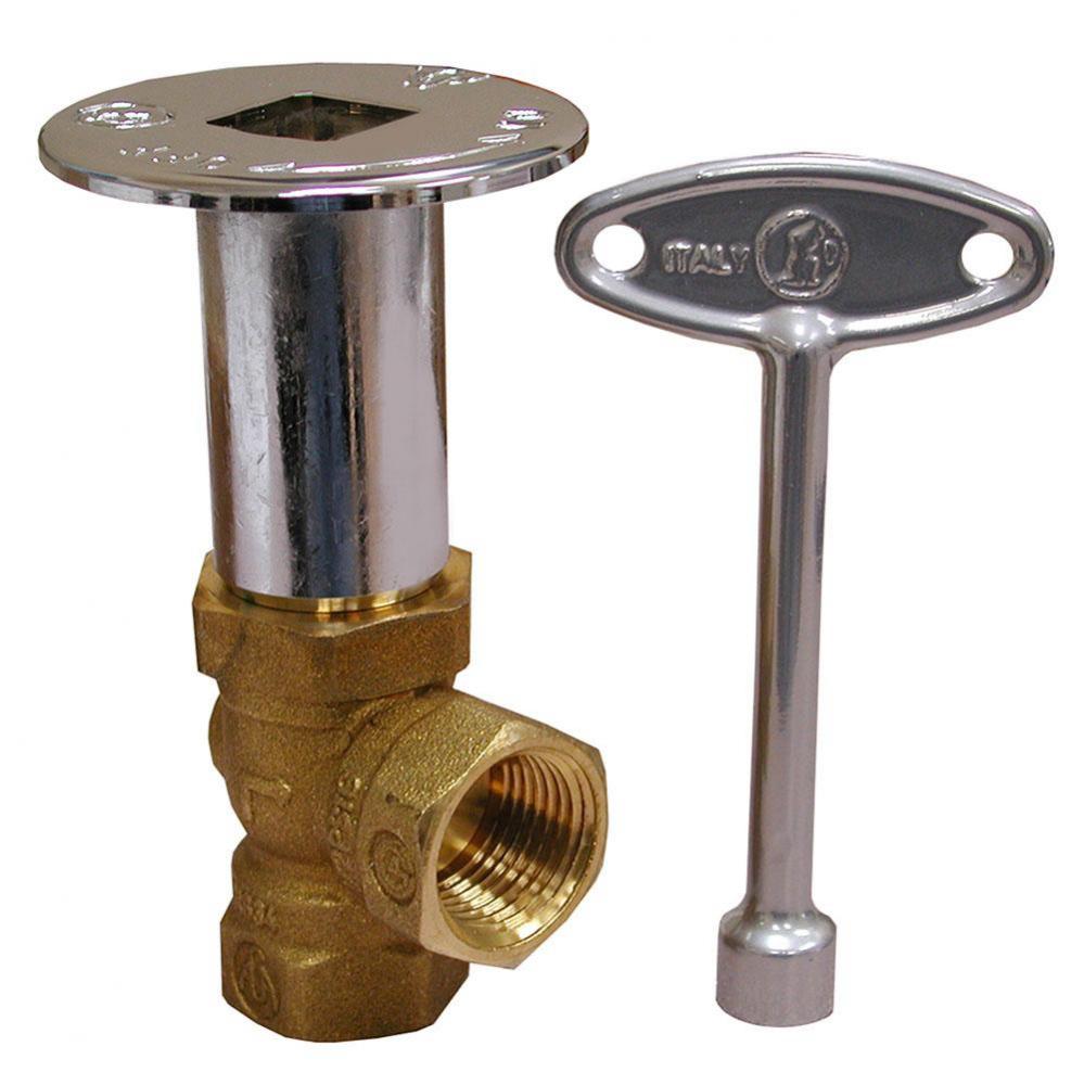 Chrome Plated Angle Ball Valve 1/4 Turn Log Lighter Valve