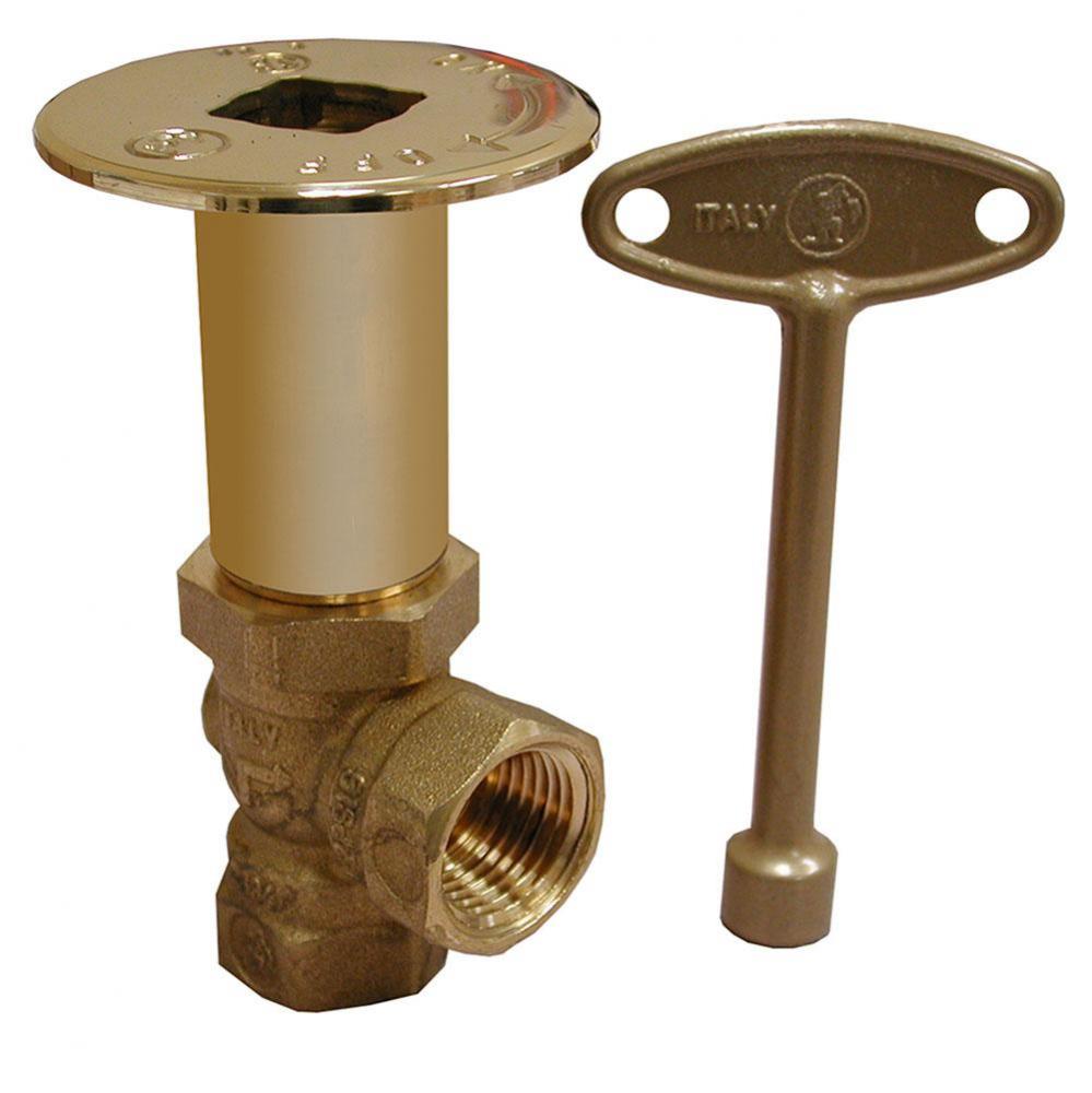 Polished Brass Angle Ball Valve 1/4 Turn Log Lighter Valve