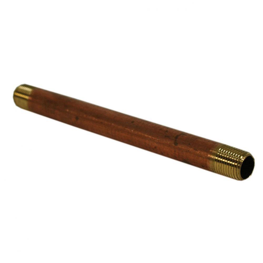 1/8'' x 7'' Red Brass Pipe Nipple, Lead Free