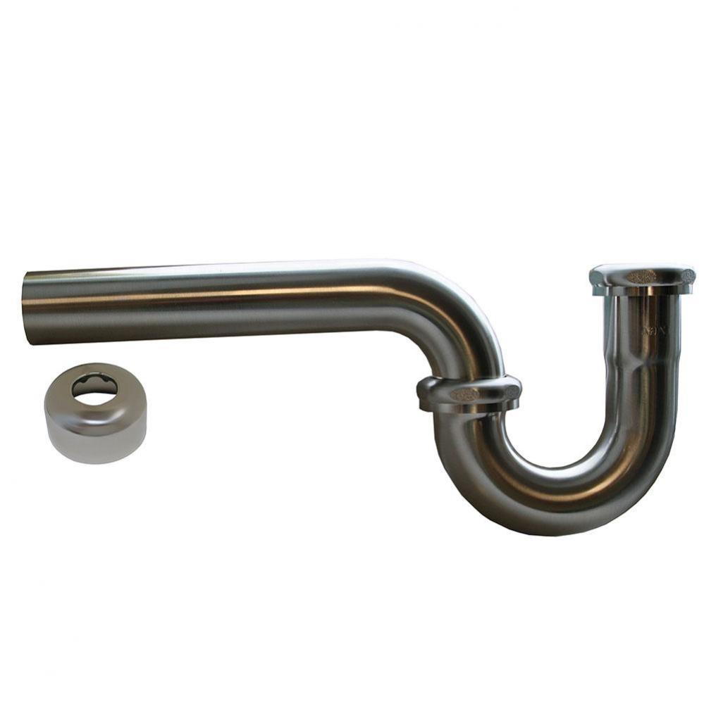 Brushed Nickel 1-1/4'' OD Brass Tubular P-Trap with Box Escutcheon