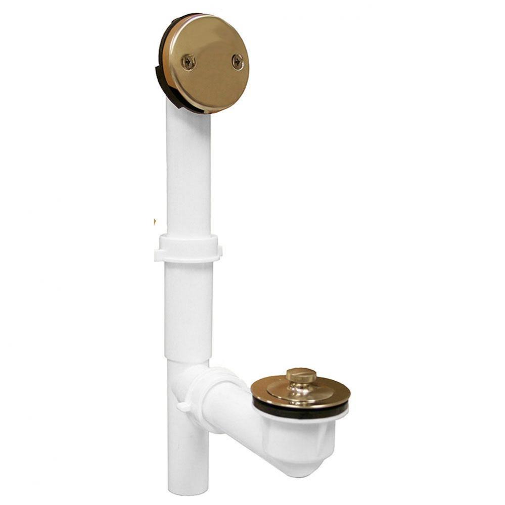 1-1/2'' PVC Lift and Turn Tubular Bath Waste Kit Satin Nickel 2 Holes