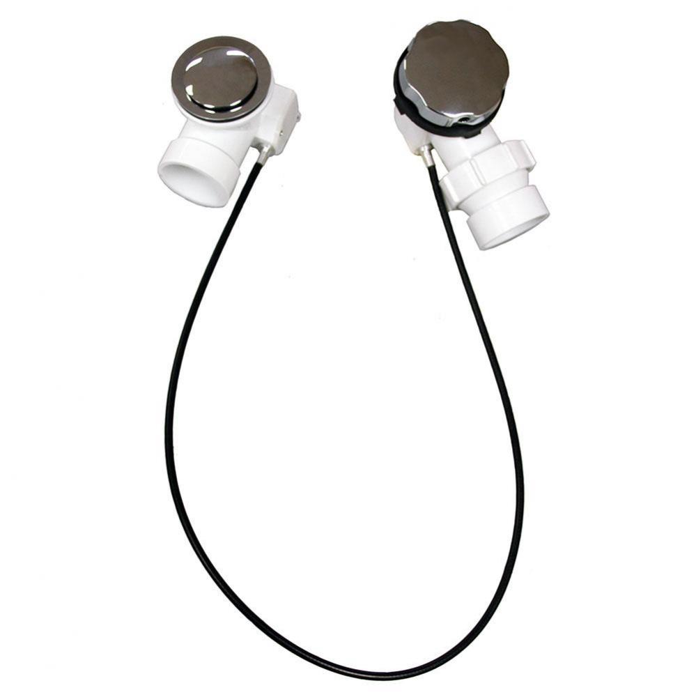 1-1/2''-45'' PVC Tubular Cable Drive Bath Waste 1/2 Kit Chrome Plated