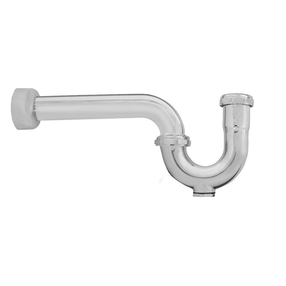 1-1/2'' Chrome Plated Brass P-Trap with Box Escutcheon with Cleanout 17 Gauge