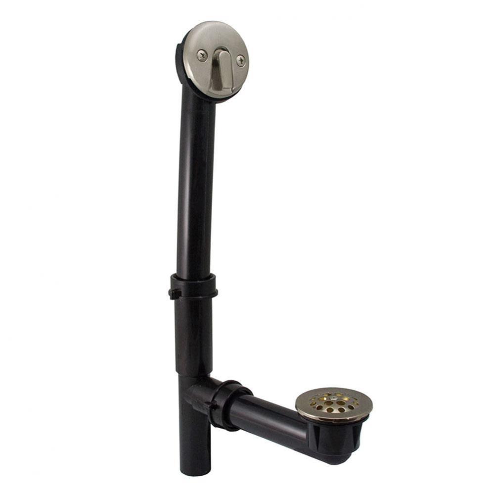 1-1/2'' ABS Trip Lever Tubular Bath Waste Kit Satin Nickel 2 Holes