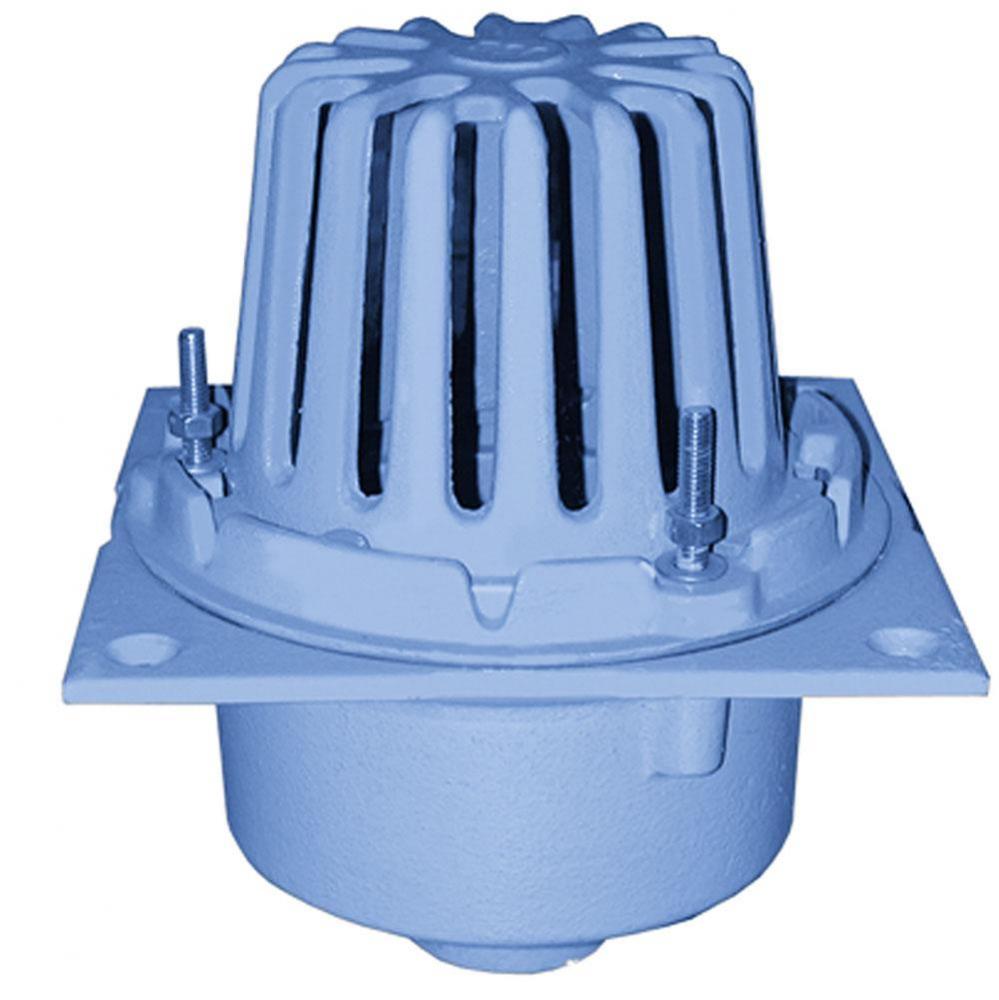 2'' Code Blue No-Hub Roof Drain with Square Pan
