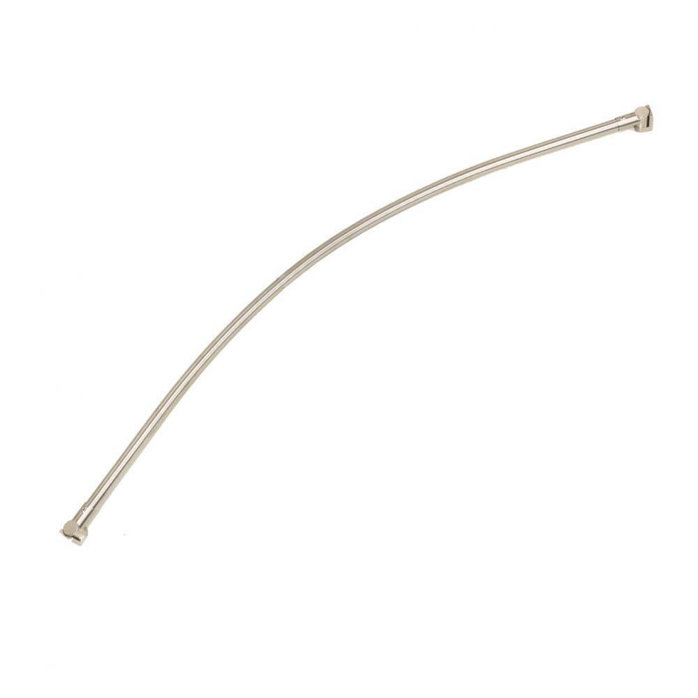 Brushed Nickel Contoured Shower Rod with Bracket