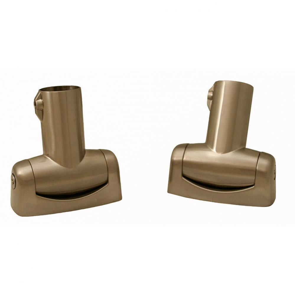 Satin Nickel Contoured Shower Curtain Rod Flanges, 1 Pair