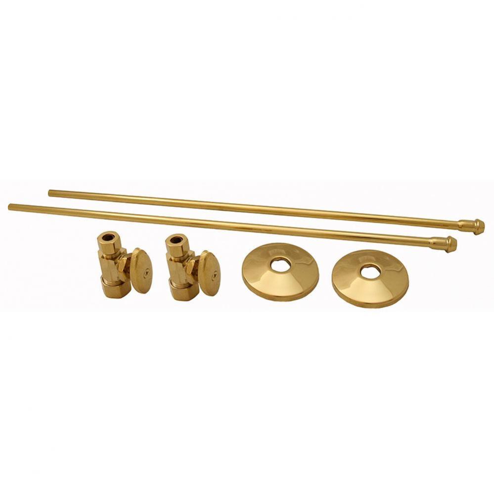 Polished Brass 3/8'' x 20'' Lavatory Supply and 3/8'' x 5/8'&ap
