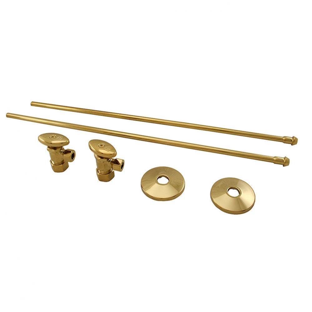 Polished Brass 3/8'' x 20'' Lavatory Supply and 3/8'' x 5/8'&ap