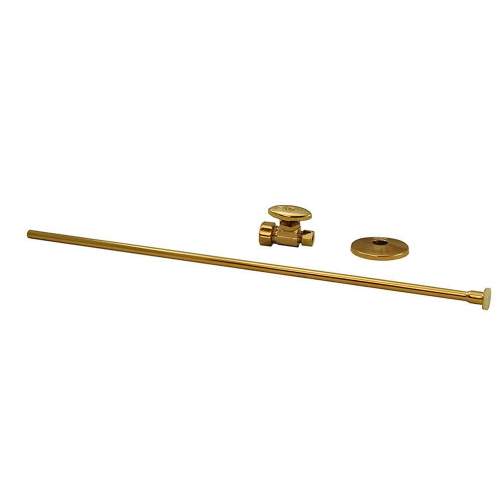 Polished Brass 3/8'' x 20'' Closet Supply and 3/8'' x 5/8'&apos