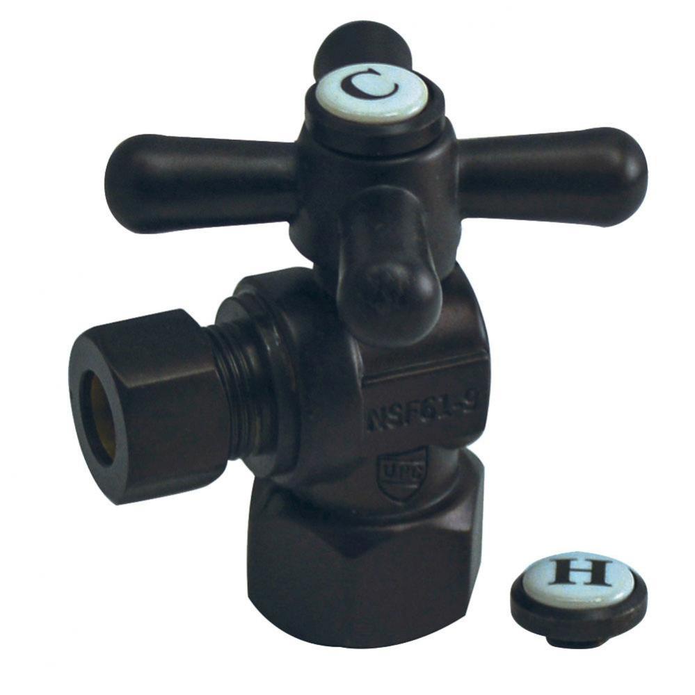 Oil Rubbed Bronze Quarter Turn Angle Stop 1/2'' FIP x 3/8'' OD