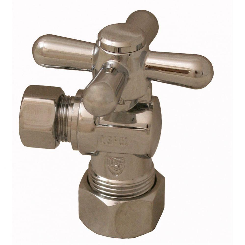 Chrome Plated Quarter Turn Angle Stop 5/8'' OD x 3/8'' OD