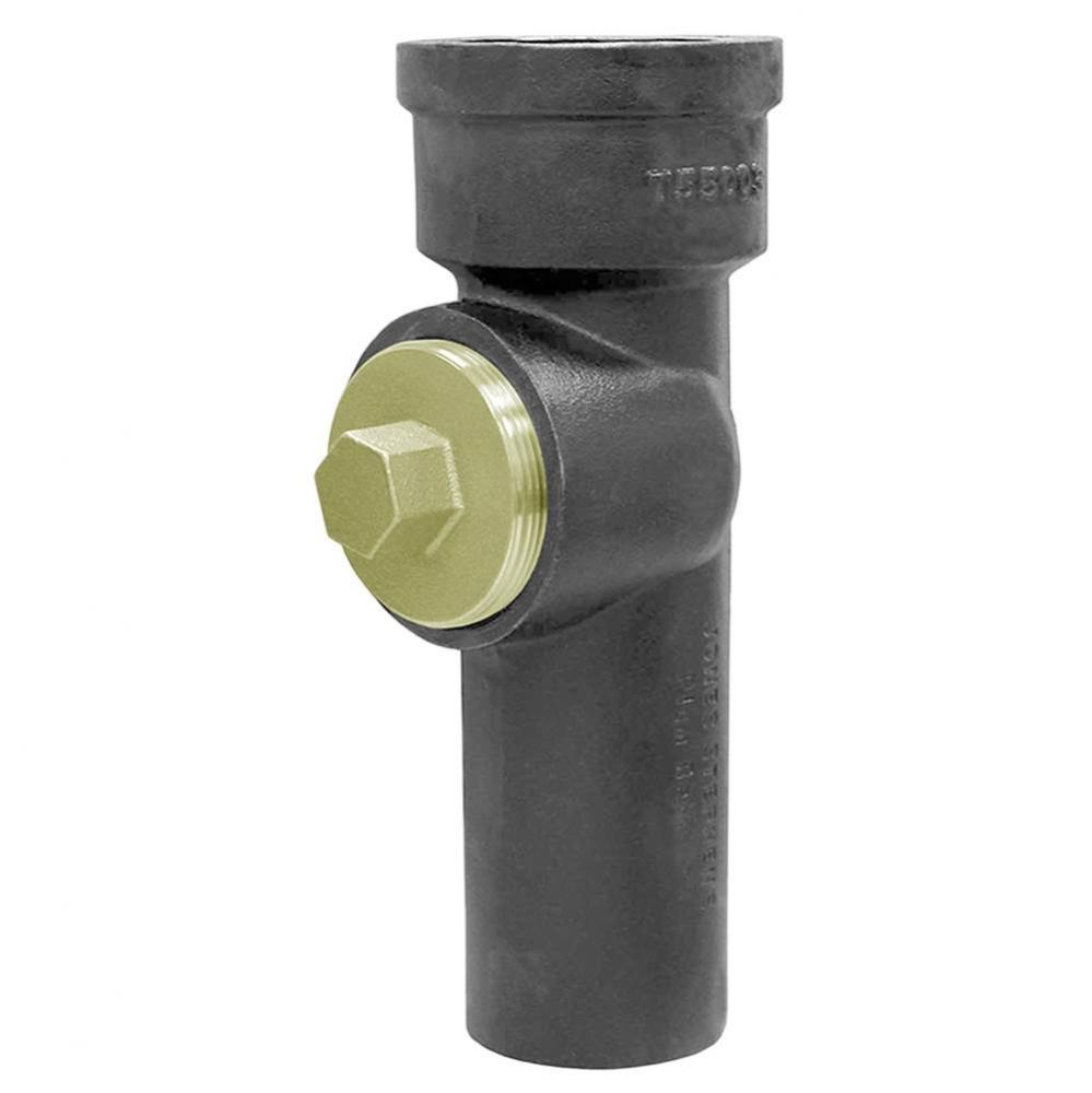 2'' x 2'' Service Weight Test Tee with Heavy Plug - 10-3/8'' Length