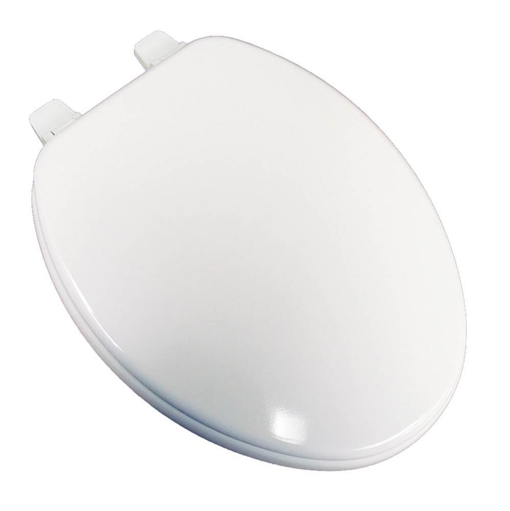 Utility Grade Molded Wood Seat, White, Elongated Closed Front with Cover