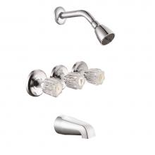 Jones Stephens 1855055 - Chrome Plated Three Handle Tub/Shower Faucet