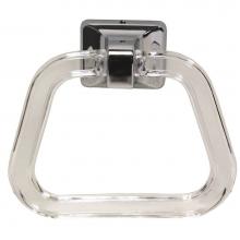 Jones Stephens 97892 - CONCEALED SQUARE CHROME LUCITE RING TOWEL HOLDER