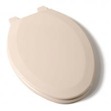 Jones Stephens C014WD03 - Deluxe Molded Wood Seat, Almond, Elongated Closed Front with Cover