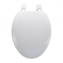 Jones Stephens C014WD04 - Deluxe Molded Wood Seat, Cotton White, Elongated Closed Front with Cover