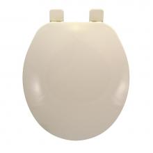 Jones Stephens C101002 - Builder Grade Plastic Toilet Seat, Biscuit, Round Closed Front with Cover