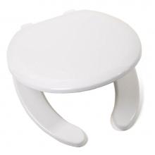 Jones Stephens C1606OS00 - Slow-Close Premium Plastic Seat, White, Round Open Front with Cover