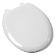 Jones Stephens C1606S00 - Slow-Close Premium Plastic Seat, White, Round Closed Front with Cover