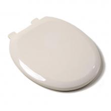 Jones Stephens C1606S02 - Slow-Close Premium Plastic Seat, Biscuit, Round Closed Front with Cover