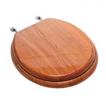 Jones Stephens C2B1R17CH - Designer Wood Seat with Piano Finish, Oak, Chrome Hinge, Round Closed Front with Cover