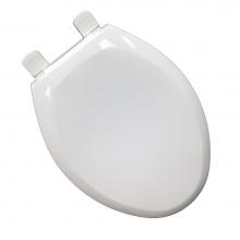 Jones Stephens C3B3ESL00 - Slow-Close and QuicKlean® Premium Plastic Seat, White, Elongated Closed Front with Cover