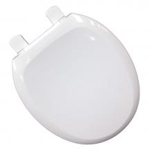 Jones Stephens C3B3RSL00 - Slow-Close and QuicKlean® Premium Plastic Seat, White, Round Closed Front with Cover