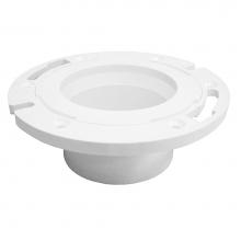 Jones Stephens C53342 - 3'' x 4'' Plumbfit PVC Closet Flange with Plastic Swivel Ring less Knockout