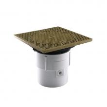 Jones Stephens C59056 - 3'' x 4'' PVC Pipe Fit Base Cleanout with 3-1/2'' Plastic Spud and 7