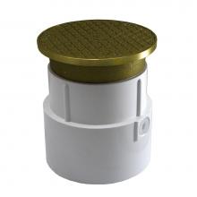 Jones Stephens C59064 - 4'' PVC Over Pipe Fit Base Cleanout with 3-1/2'' Metal Spud and 5''