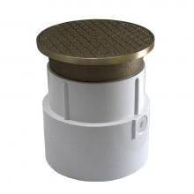 Jones Stephens C59066 - 4'' PVC Over Pipe Fit Base Cleanout with 3-1/2'' Metal Spud and 5''