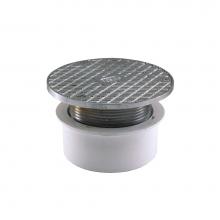 Jones Stephens C59094 - 4'' PVC Inside Pipe Fit Base Cleanout with 3'' Metal Spud and 5'' Ch