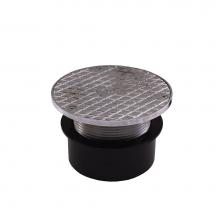 Jones Stephens C59095 - 4'' ABS Inside Pipe Fit Base Cleanout with 3'' Metal Spud and 5'' Ch